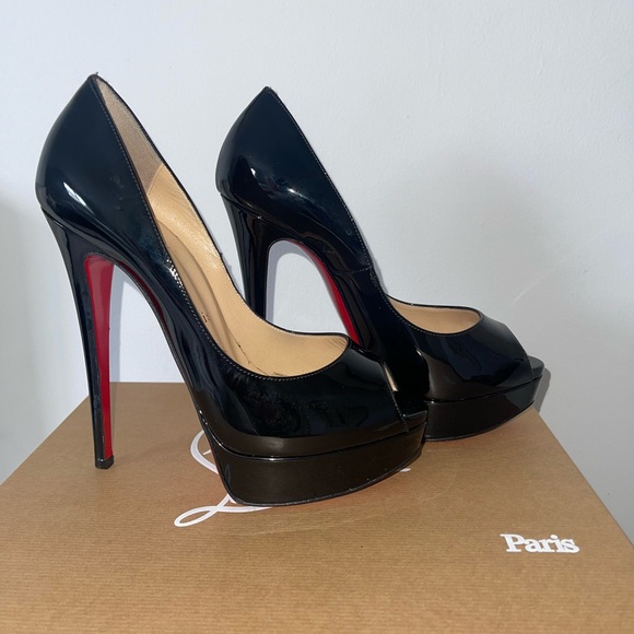 Christian Louboutin Lady Peep Toe Pump Heels - Picture 2 of 4